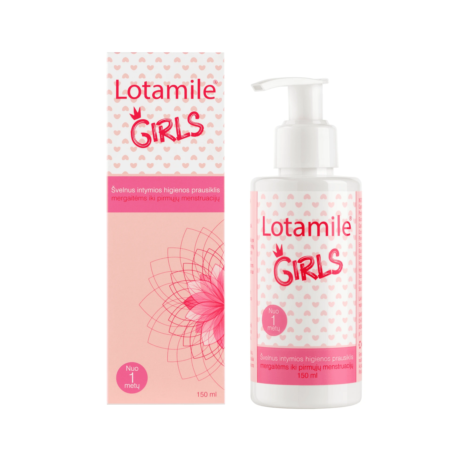 LOTAMILE švelnus intymios higienos prausiklis mergaitėms GIRLS, nuo 1 m., 150 ml