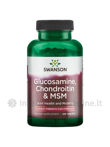 SWANSON, Gliukozaminas, chondroitinas ir MSM, 120 tablečių, N1 | internetinevaistine.lt
