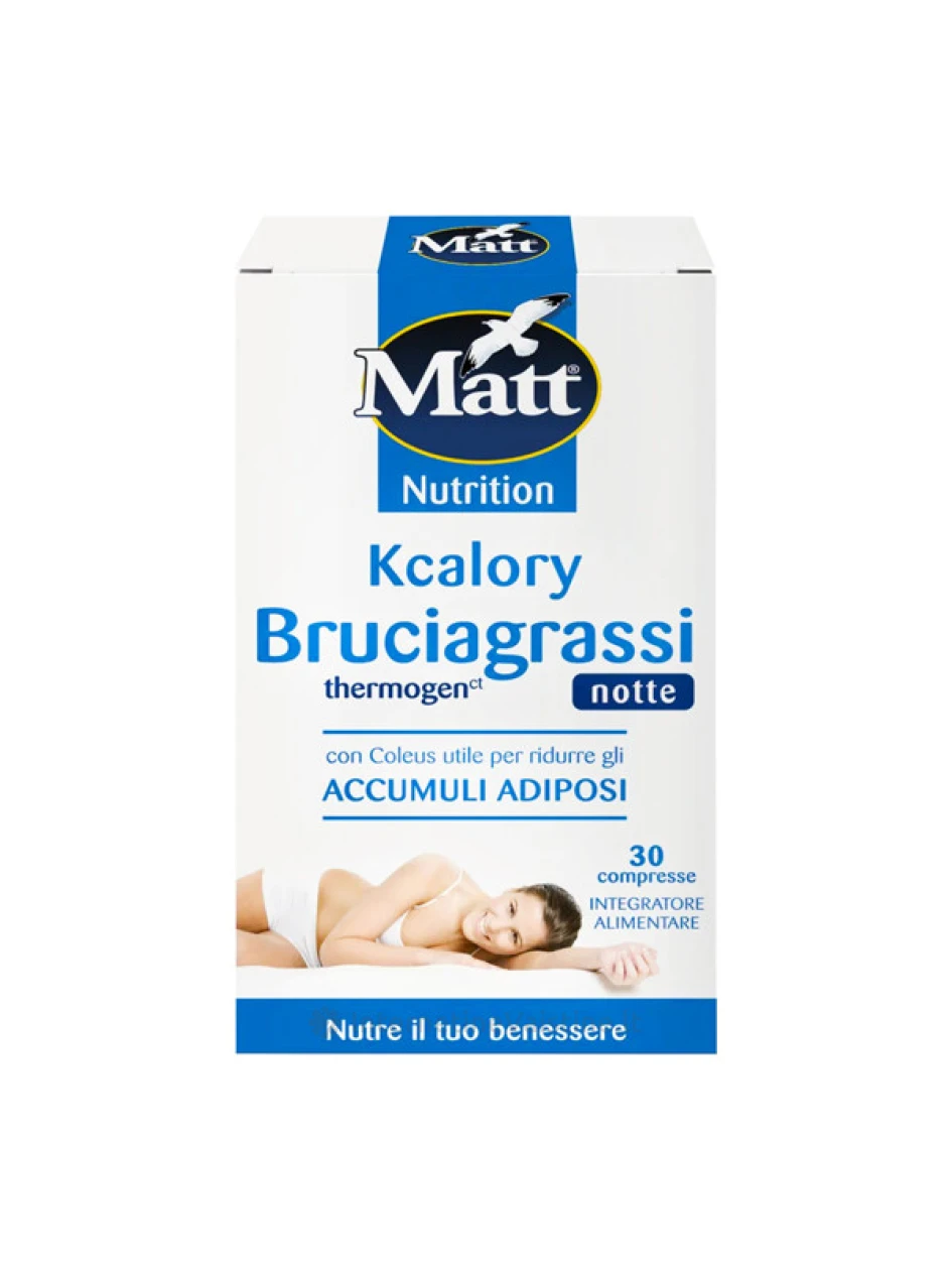MATT KCalory Bruciagrassi Thermogen Notte, maisto papildas, 30 tablečių, 30 tablečių | internetinevaistine.lt