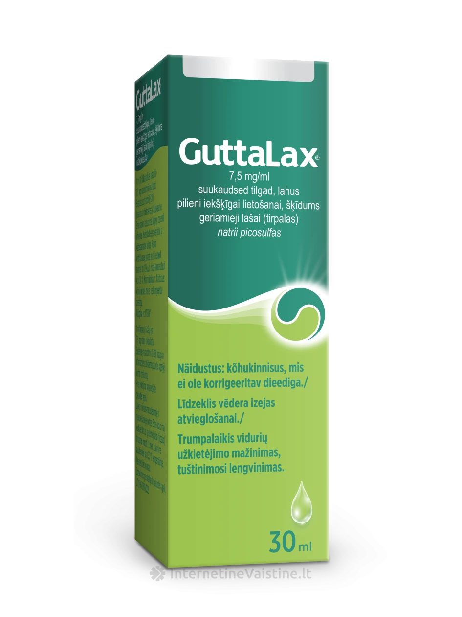 GUTTALAX 7.5mg/ml ger. lašai 30ml, Vnt | internetinevaistine.lt
