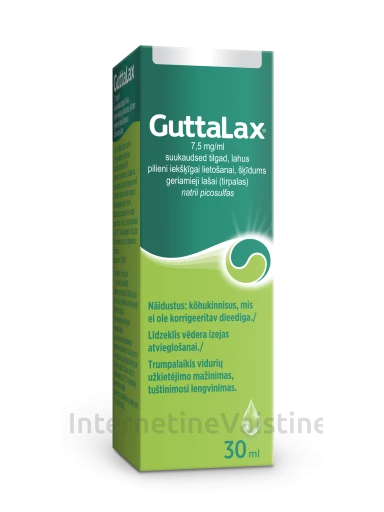 GUTTALAX 7.5mg/ml ger. lašai 30ml, Vnt | internetinevaistine.lt
