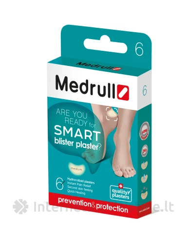 Medrull pleistras nuo nuospaudų "Smart blister plaster" 6 vnt. Medium | internetinevaistine.lt