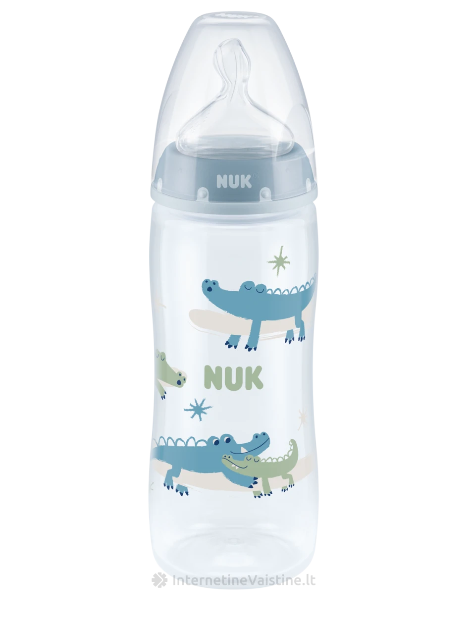 NUK buteliukas FIRST CHOICE+ PP 300ml su silik. žind. (M, 0-6mėn.) N1 (dėž.), 0-6mėn.) N1 (dėž.) | internetinevaistine.lt