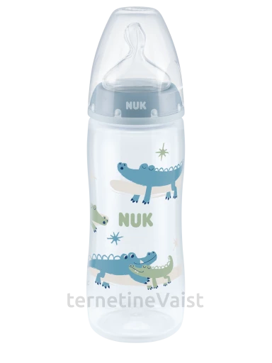 NUK buteliukas FIRST CHOICE+ PP 300ml su silik. žind. (M, 0-6mėn.) N1 (dėž.), 0-6mėn.) N1 (dėž.) | internetinevaistine.lt
