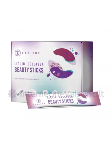 SAPIENS maisto papildas Liquid Collagen Beauty Sticks 21 paketėlis po 8ml | internetinevaistine.lt