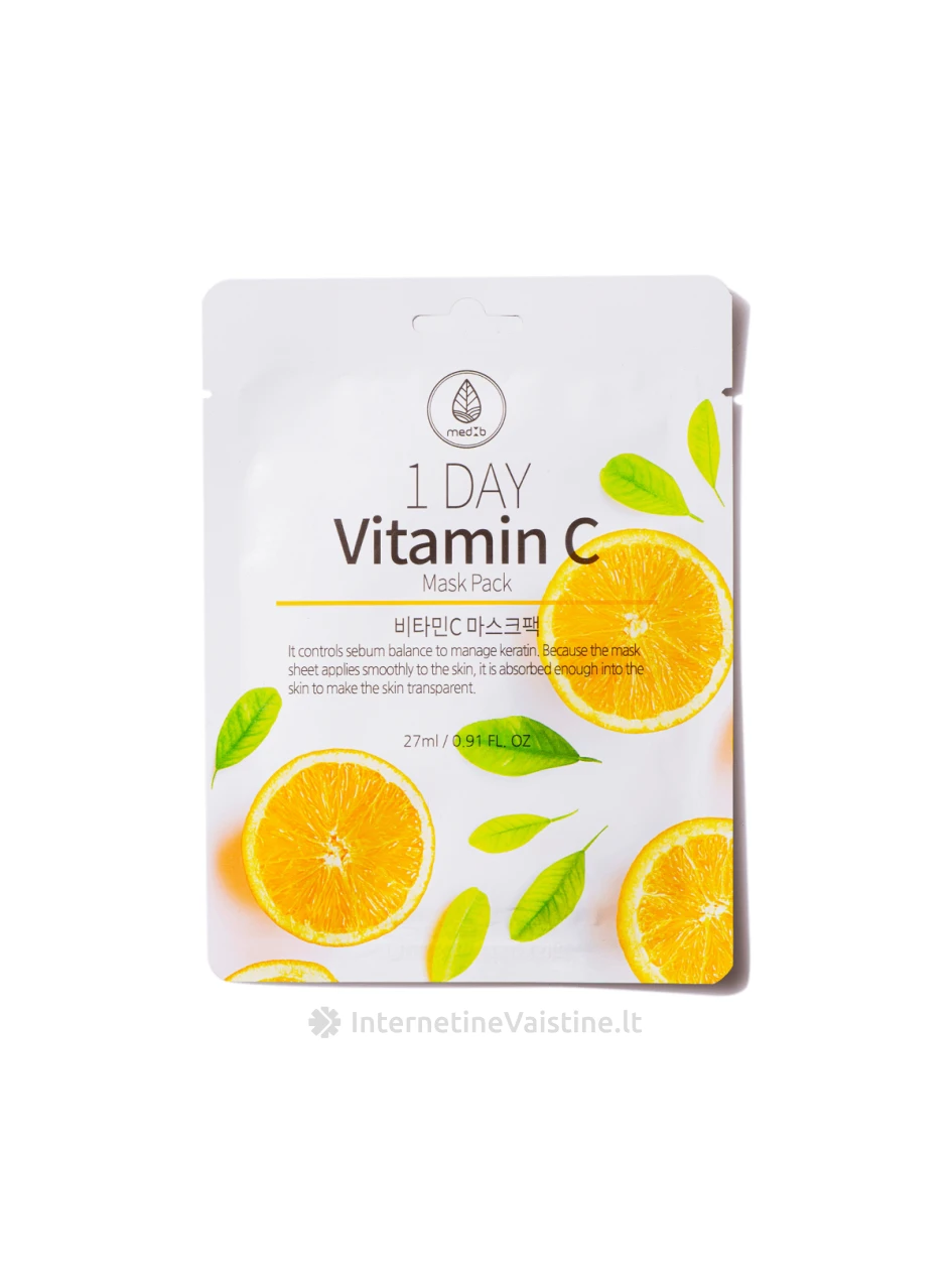 MedB Lakštinė kaukė su vitaminu C, 28g, Vnt | internetinevaistine.lt