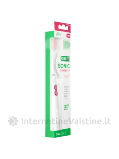 G.U.M.® (4101) SONIC SENSITIVE dantų šepetėlis (su baterija) | internetinevaistine.lt