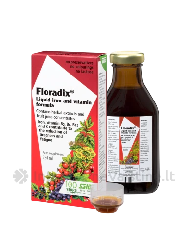 Floradix Skystosios geležies formulė, 500ml | internetinevaistine.lt
