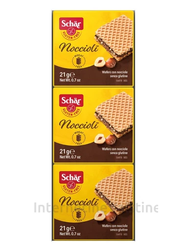 Schär NOCCIOLI - vafliai su riešutų kremo pertepimu be glitimo, 63g | internetinevaistine.lt