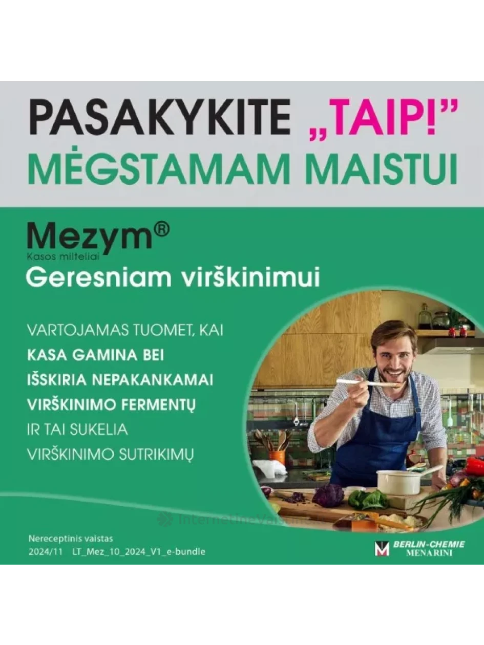 MEZYM 20000 V skrandyje neirios tabletės N20 | internetinevaistine.lt
