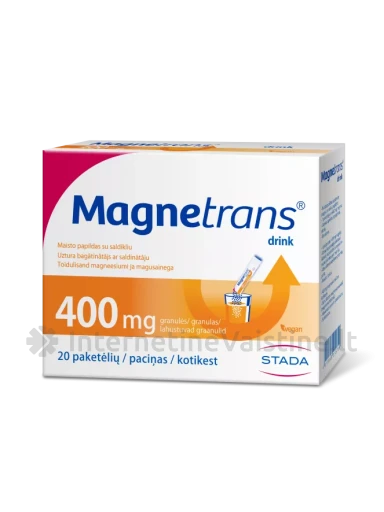 MAGNETRANS maisto papildas granulėmis DRINK 400 mg, N20 | internetinevaistine.lt