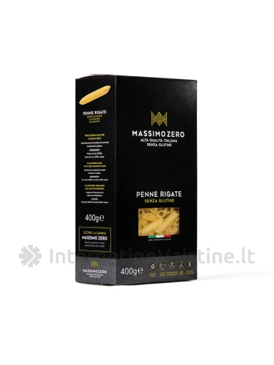 MASSIMO ZERO PENNE RIGATE - makaronai be glitimo, 400g | internetinevaistine.lt