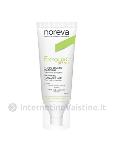 NOREVA EXFOLIAC Skystis apsaug. saulės SPF50+, 30 ml, Vnt | internetinevaistine.lt