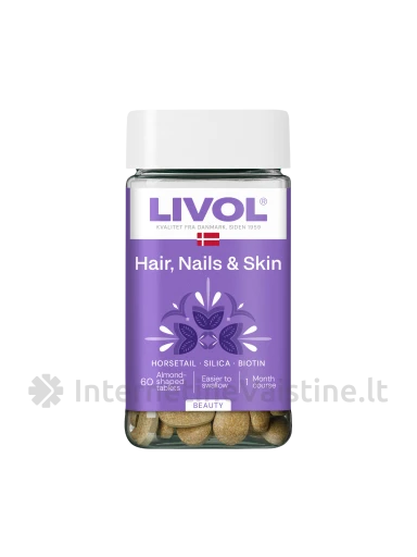 LIVOL Hair, Nails, Skin, 60 migdolo formos tablečių | internetinevaistine.lt
