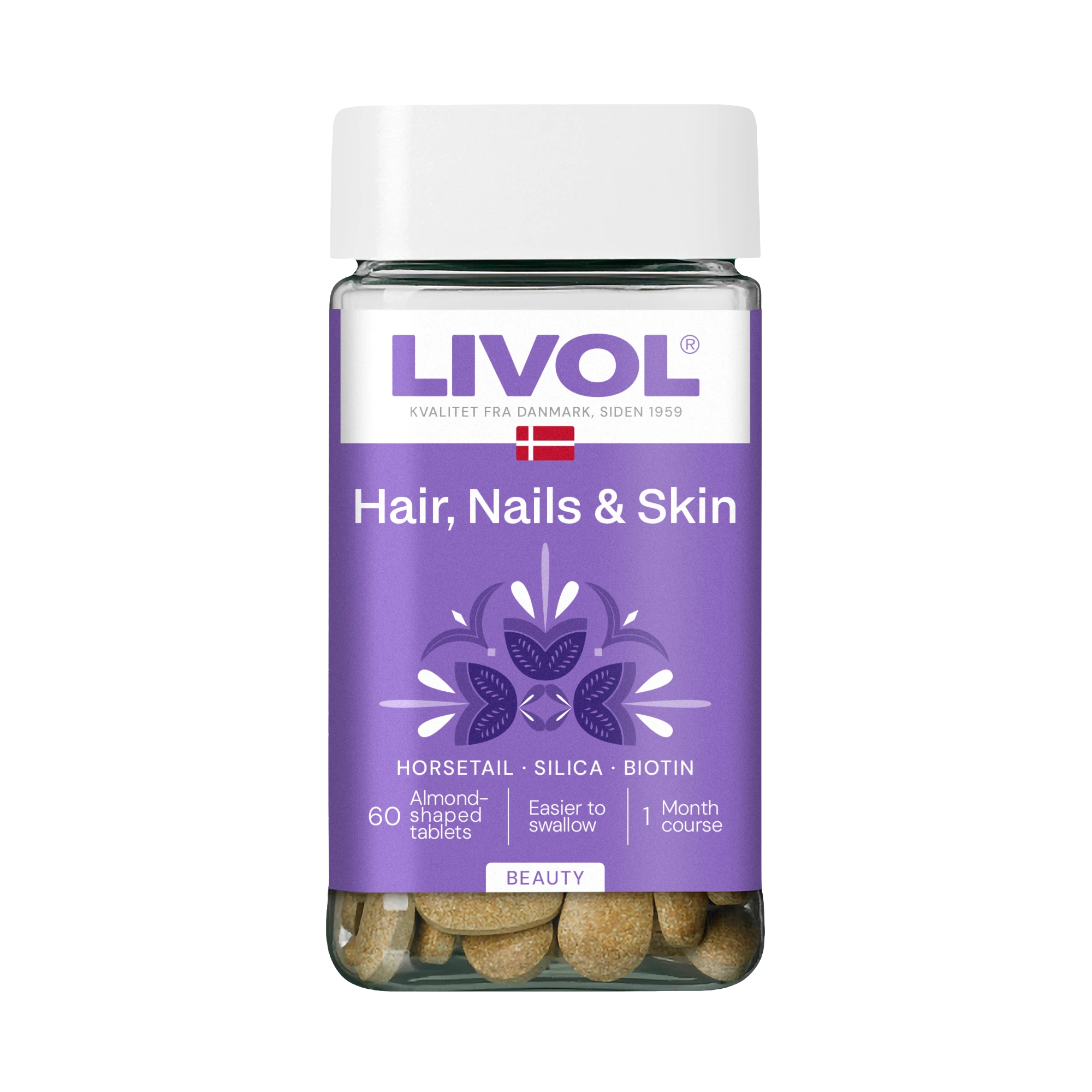 LIVOL Hair, Nails, Skin, 60 migdolo formos tablečių