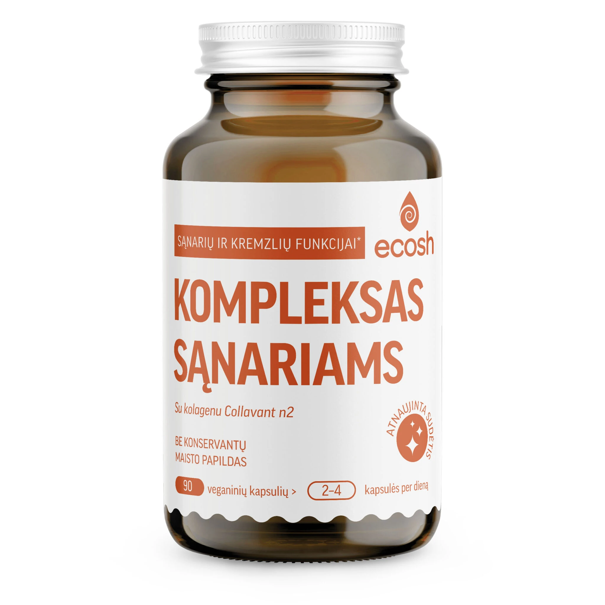 ECOSH Kompleksas sąnariams, su kolagenu Collavant n2, 90 kapsulių