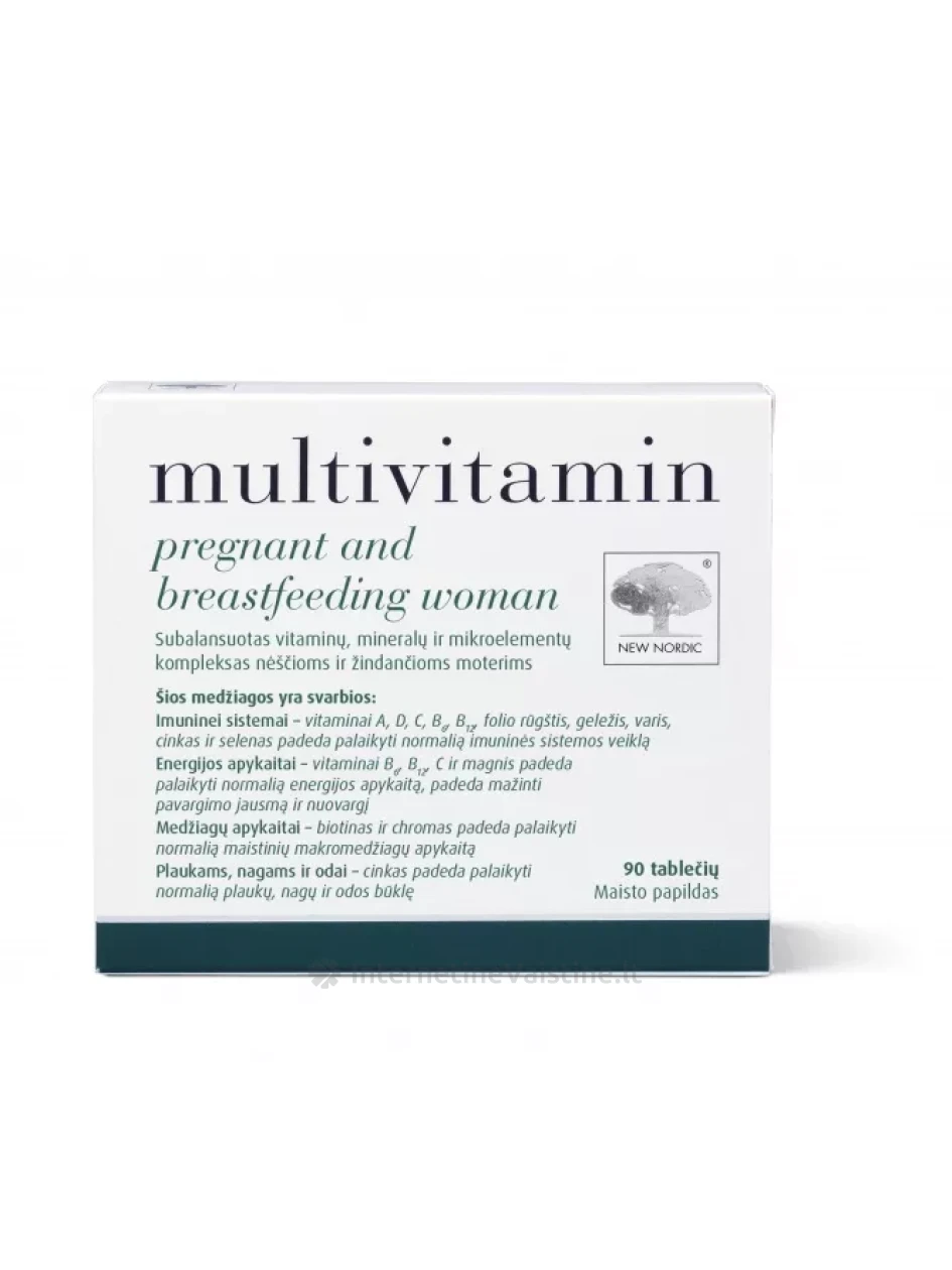NEW NORDIC MULTIVITAMINAI NĖŠČIOMS IR MAITIN. MOTERIMS TAB. N90 | internetinevaistine.lt