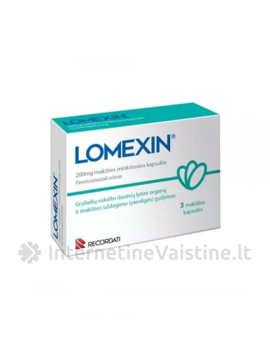 LOMEXIN 200 mg makšties minkštosios kapsulės N3 | internetinevaistine.lt