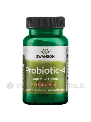 SWANSON, Probiotikai-4, 60 vegetariškų kapsulių, N1 | internetinevaistine.lt