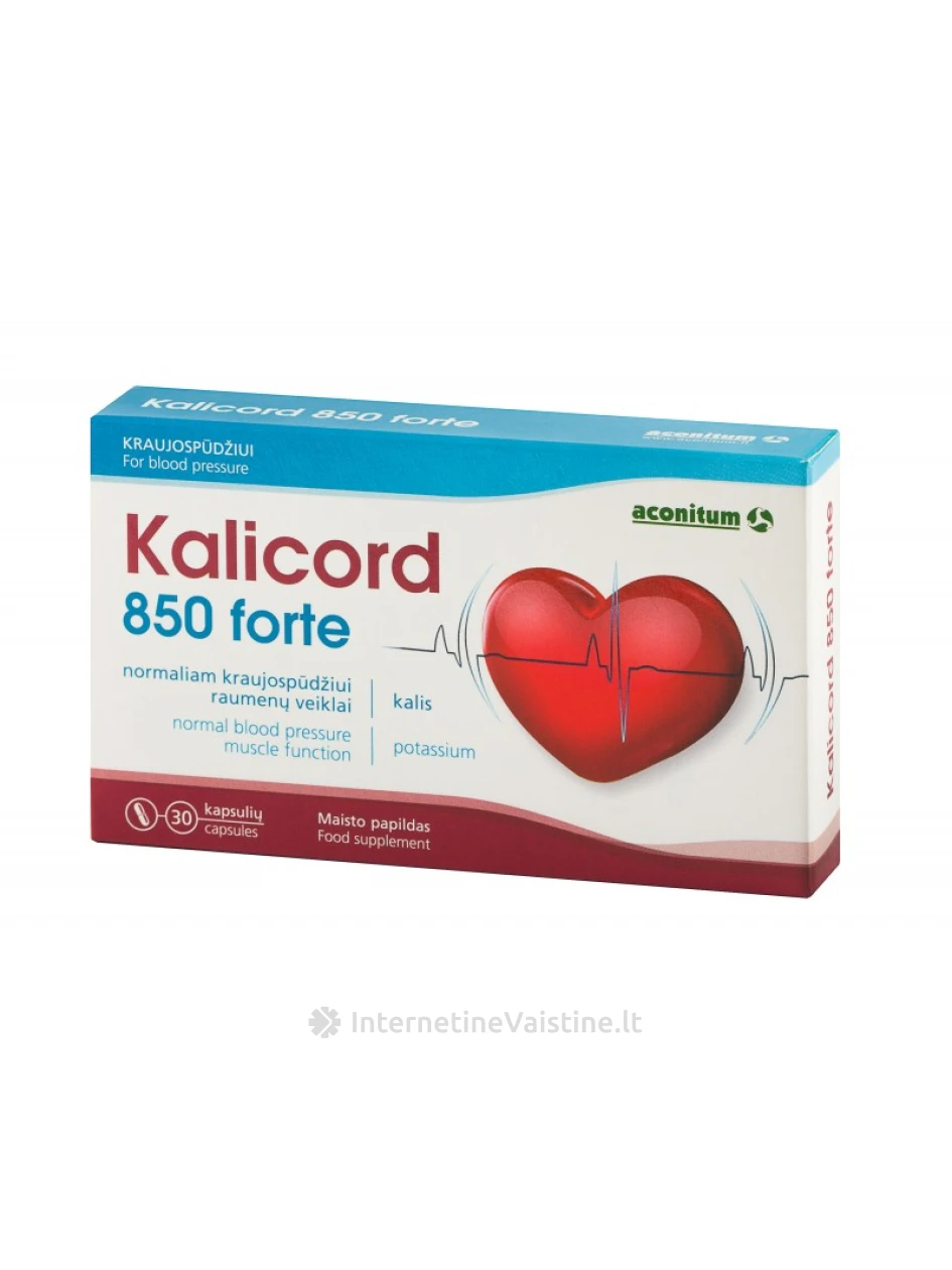 KALICORD 850 FORTE KAPS. N30 | internetinevaistine.lt