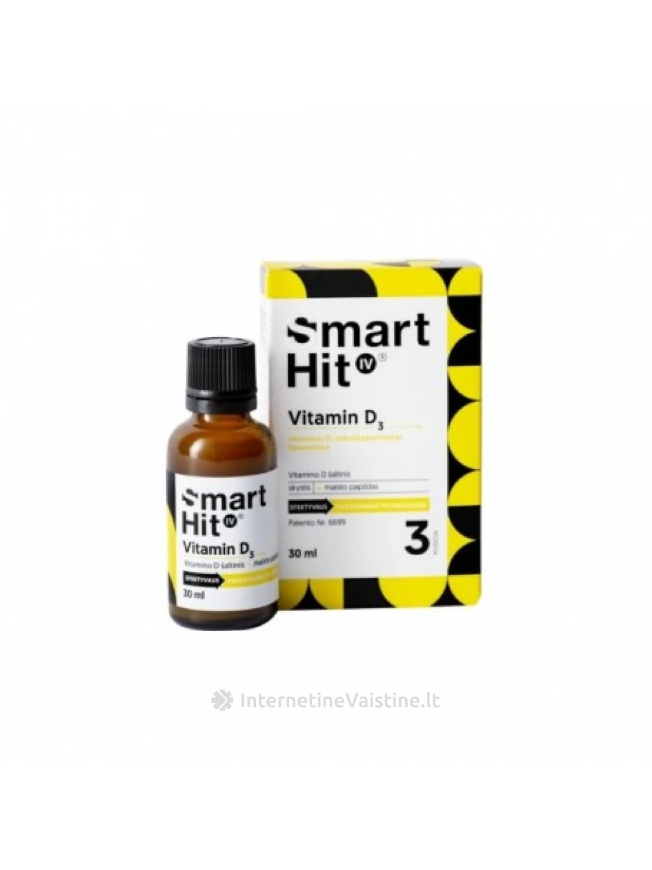 SMARTHIT IV Vitamin D3 skyst., 30 ml, Vnt | internetinevaistine.lt