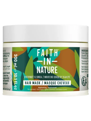 FAITH IN NATURE Coconut & Shea drėkinamoji plaukų kaukė, 300 ml, Vnt | internetinevaistine.lt
