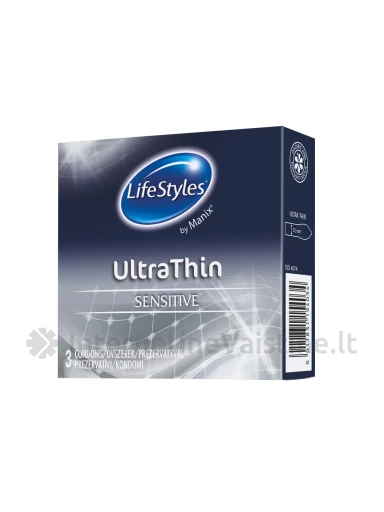 Prezervatyvai LIFESTYLES Ultra Thin, 3 vnt, 3vnt. | internetinevaistine.lt