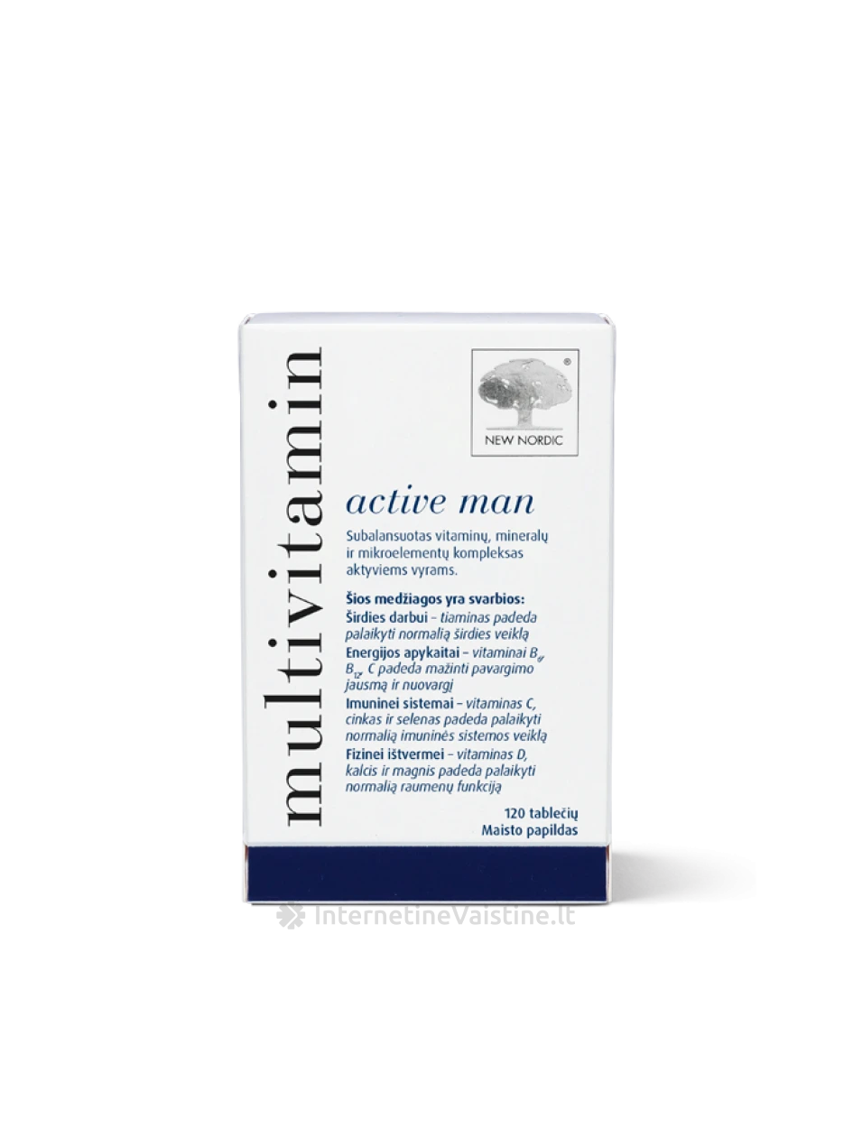 NEW NORDIC MULTIVITAMINAI VYRAMS TAB. N120 | internetinevaistine.lt