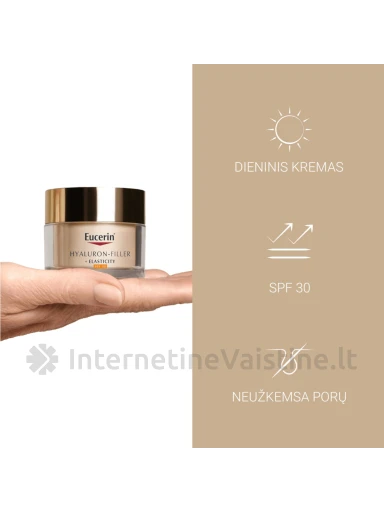 EUCERIN dieninis kremas brandžiai odai Hyaluron-Filler + Elasticity SPF 30, 50ml (83568) | internetinevaistine.lt