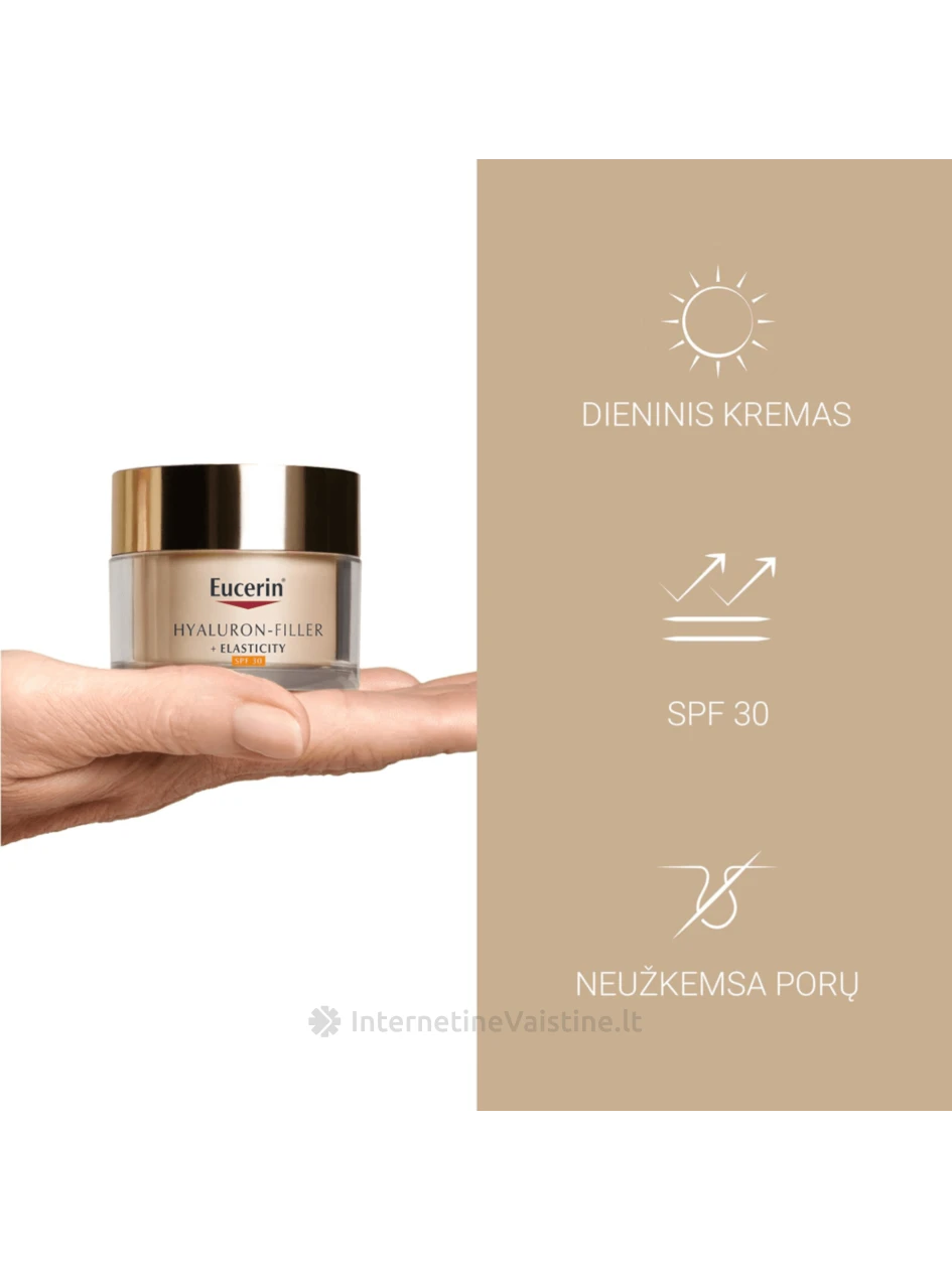 EUCERIN dieninis kremas brandžiai odai Hyaluron-Filler + Elasticity SPF 30, 50ml (83568) | internetinevaistine.lt