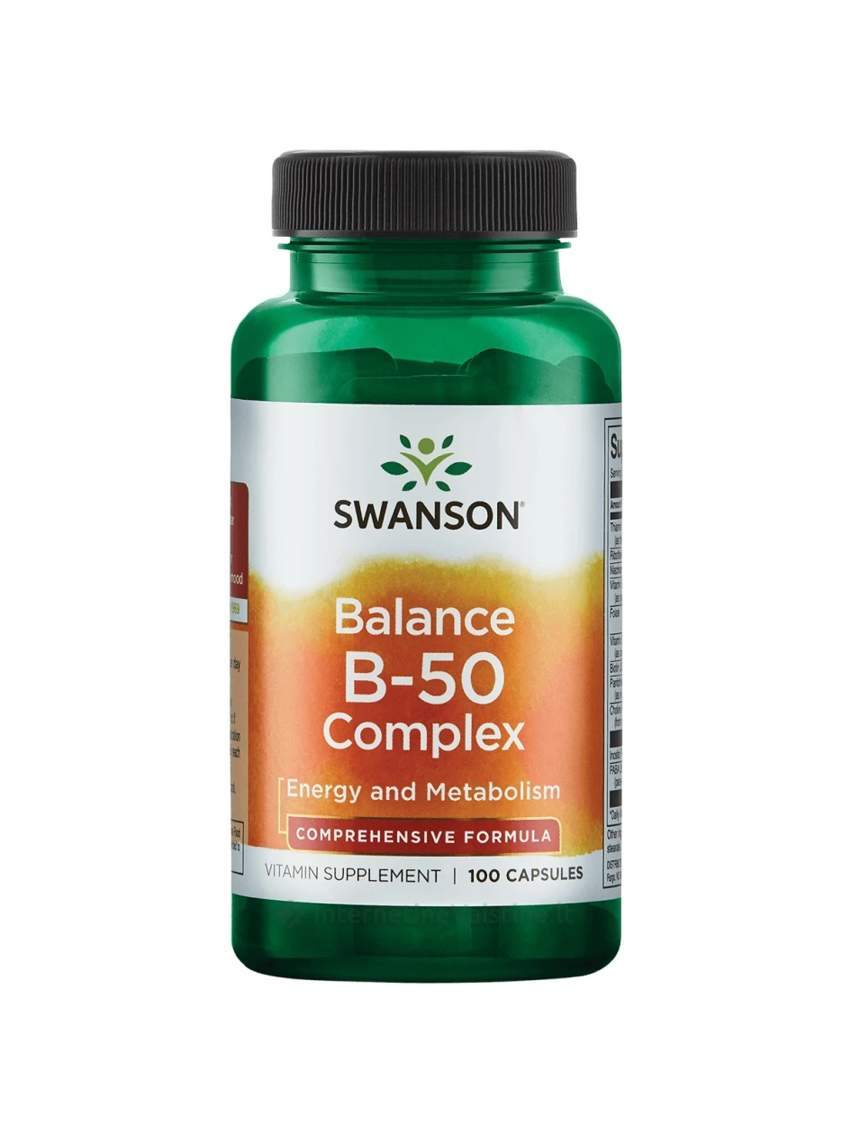 SWANSON, Vitaminų B kompleksas, 100 kapsulių, N1 | internetinevaistine.lt