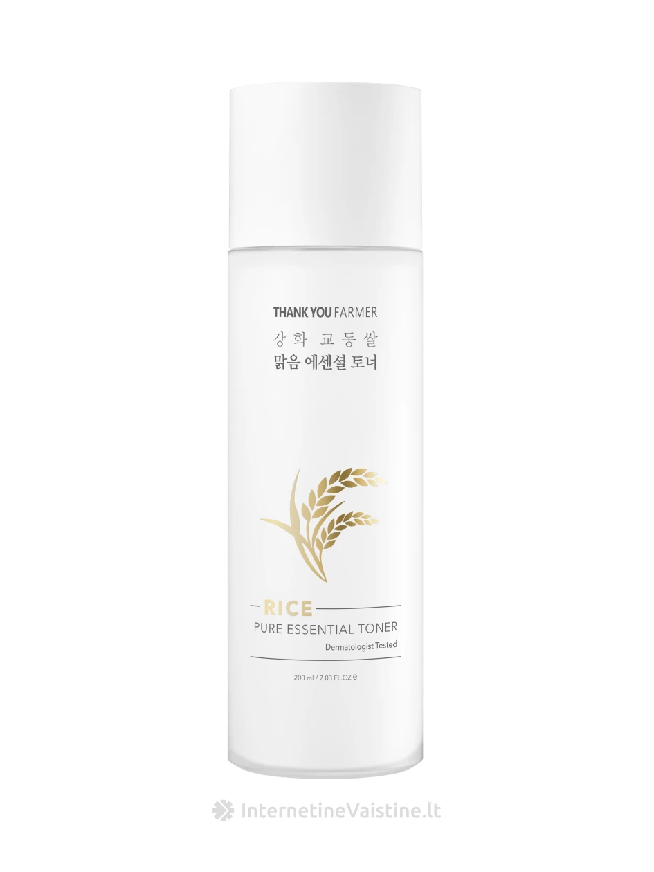 THANK YOU FARMER Rice Pure Essential Toner tonikas, 200 ml | internetinevaistine.lt