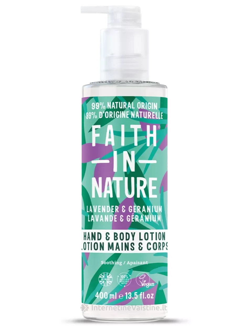 AITH IN NATURE su levandomis ir pelargonijomis losjonas, 400 ml, Vnt | internetinevaistine.lt