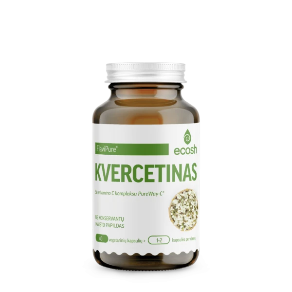 ECOSH Kvercetinas FlaviPure® su vitamino C kompleksu PureWay-C®, 40 kapsulių