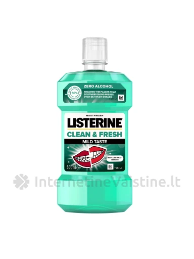 LISTERINE Clean & Fresh burnos skalavimo skystis, 500 ml, 500ml | internetinevaistine.lt