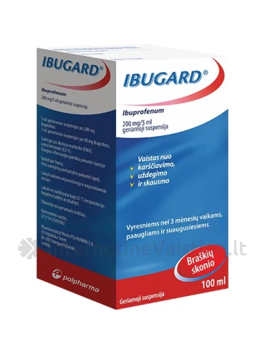 IBUGARD, 200 mg/5 ml, geriamoji suspensija, 100 ml, Vnt | internetinevaistine.lt