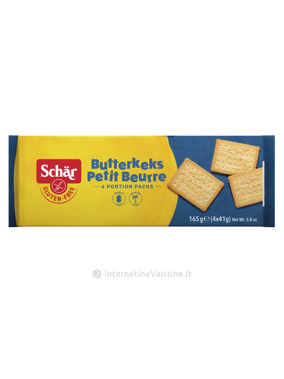 Schär BUTTERKEKS - sviestiniai sausainiai be glitimo, 165g | internetinevaistine.lt