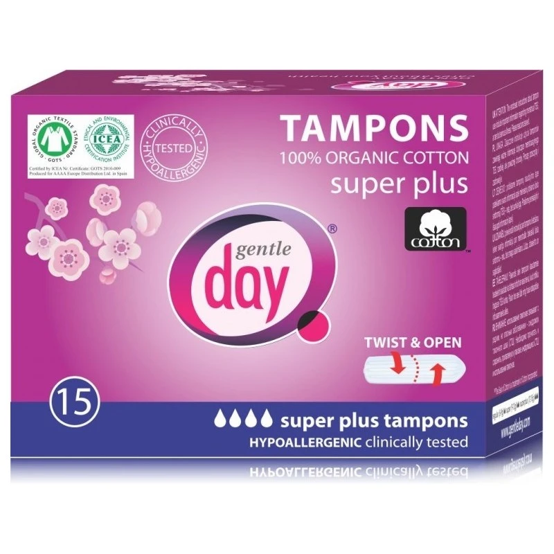 GENTLE DAY tamponai SUPER PLUS, 15 vnt.