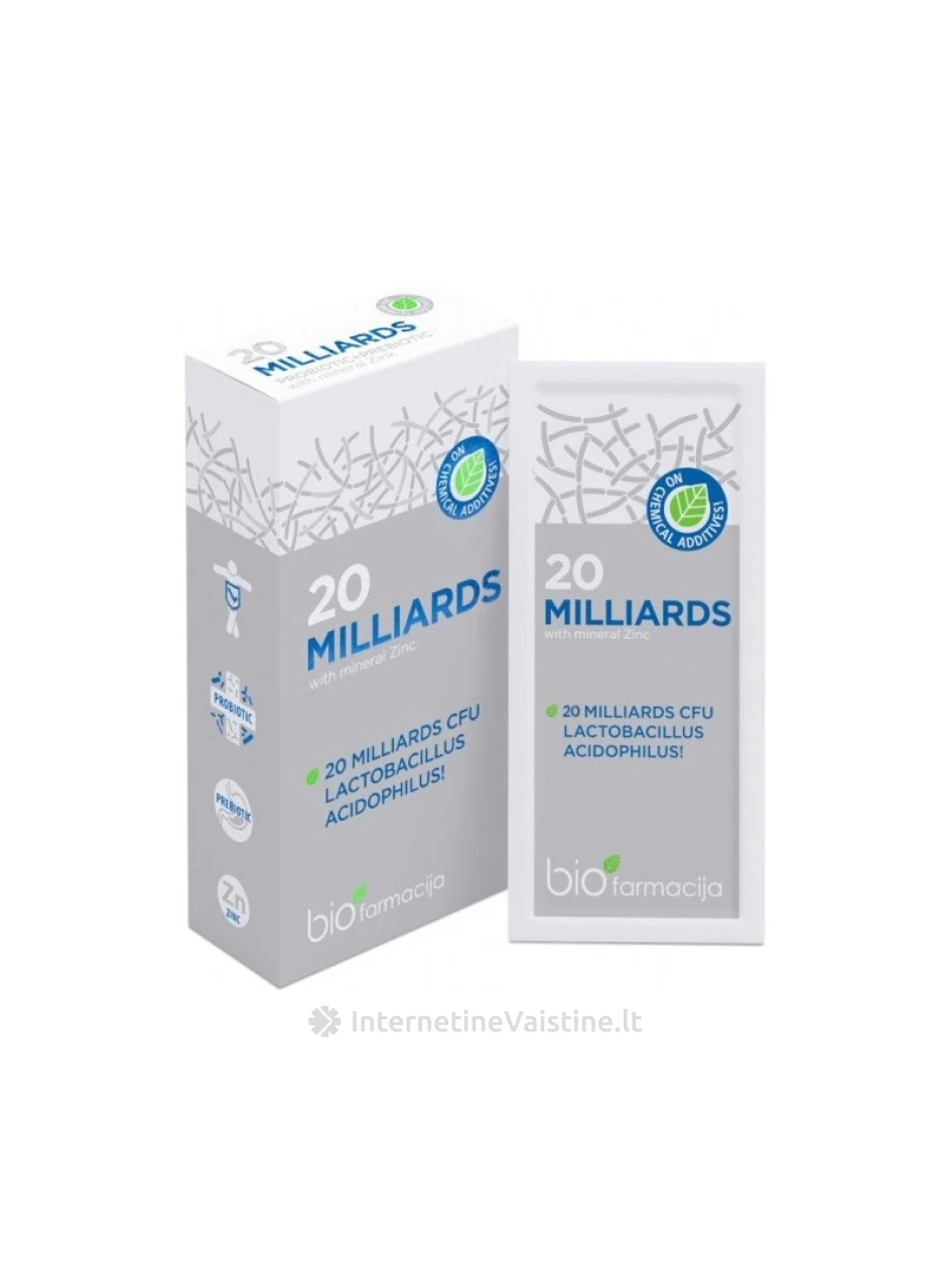 20 MILLIARDS probiotic+prebiotic milt. N7, 7 vnt. | internetinevaistine.lt