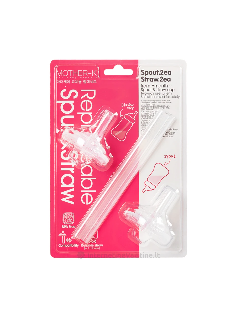 MOTHER-K gertuvių PPSU/Tritano šiaudelių rinkinys, 2 vnt., 2 vnt. | internetinevaistine.lt