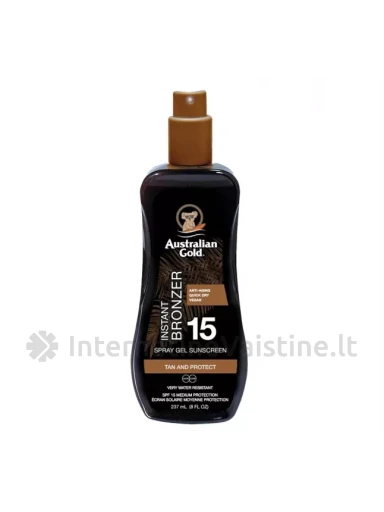 AUSTRALIAN GOLD nuo saulės apsaugantis pienelis su bronzantais, SPF 15, 237 ml, Vnt | internetinevaistine.lt