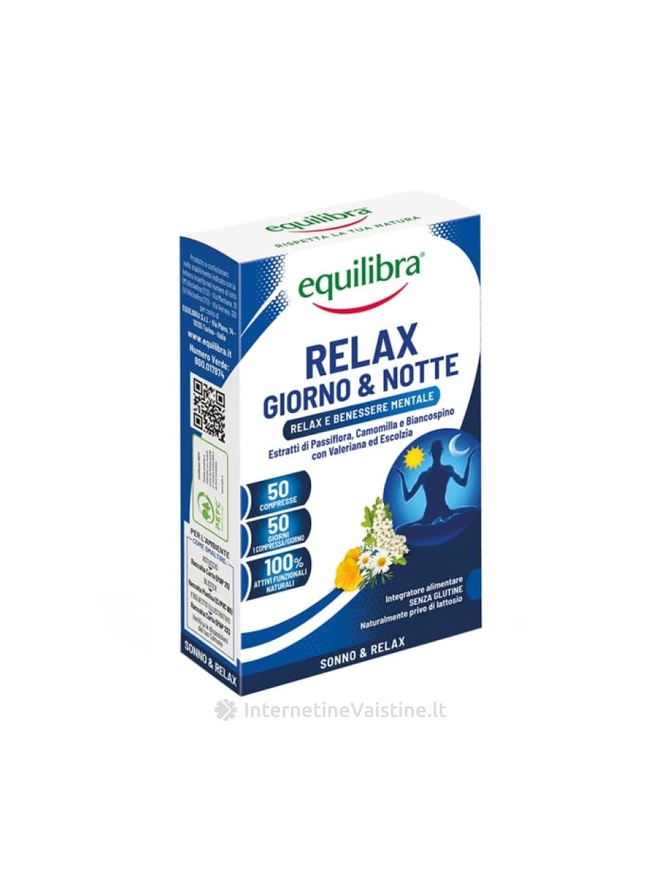 EQUILIBRA maisto papildas RELAX DAY & NIGHT. N50 | internetinevaistine.lt