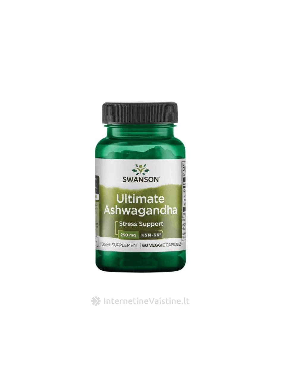 AŠVAGANDA (Ashvaganda) KSM-66 ekstr. kaps. N60 | internetinevaistine.lt