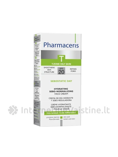 PHARMACERIS T,SEBOSTATIC 50ml normalizuojamasis dieninis kremas, N1 | internetinevaistine.lt