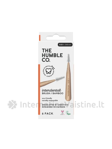 Humble tarpdančių šepetėliai - Dydis 1 - oranžiniai, 6vnt. | internetinevaistine.lt