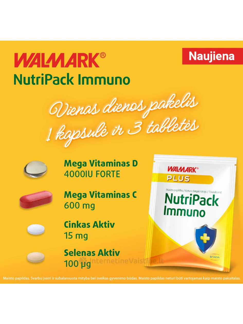 WALMARK maisto papildas NUTRIPACK IMMUNO, 30 pak. | internetinevaistine.lt