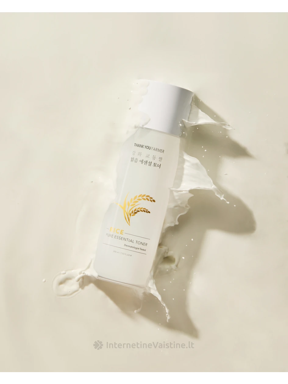THANK YOU FARMER Rice Pure Essential Toner tonikas, 200 ml | internetinevaistine.lt