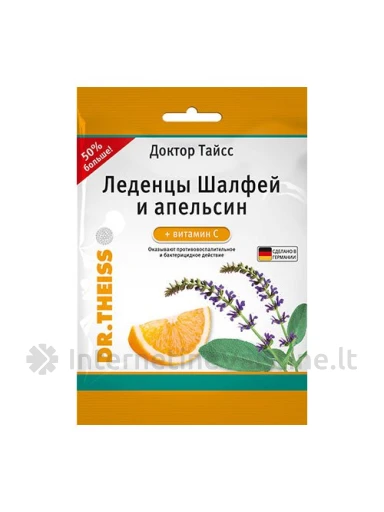 DR.THEISS, šalavijų ledinukai apelsinų skonio su vitaminu C, 75 g, Vnt | internetinevaistine.lt
