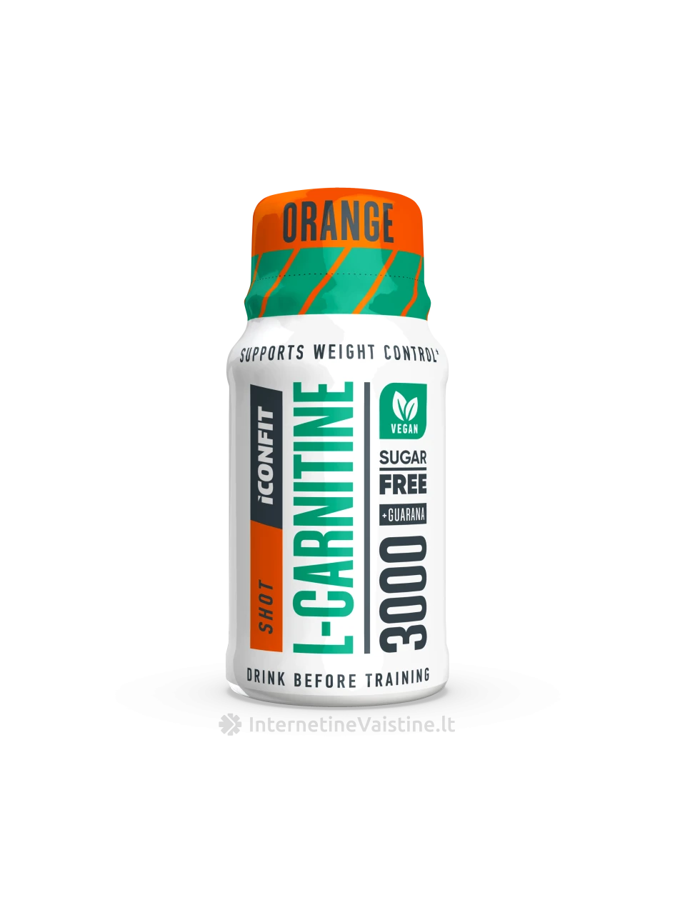 ICONFIT L-Carnitine 3000 Shot apelsinų sk.,  60 ml | internetinevaistine.lt