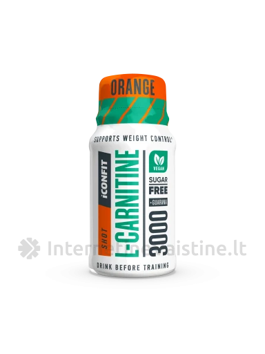 ICONFIT L-Carnitine 3000 Shot apelsinų sk.,  60 ml | internetinevaistine.lt